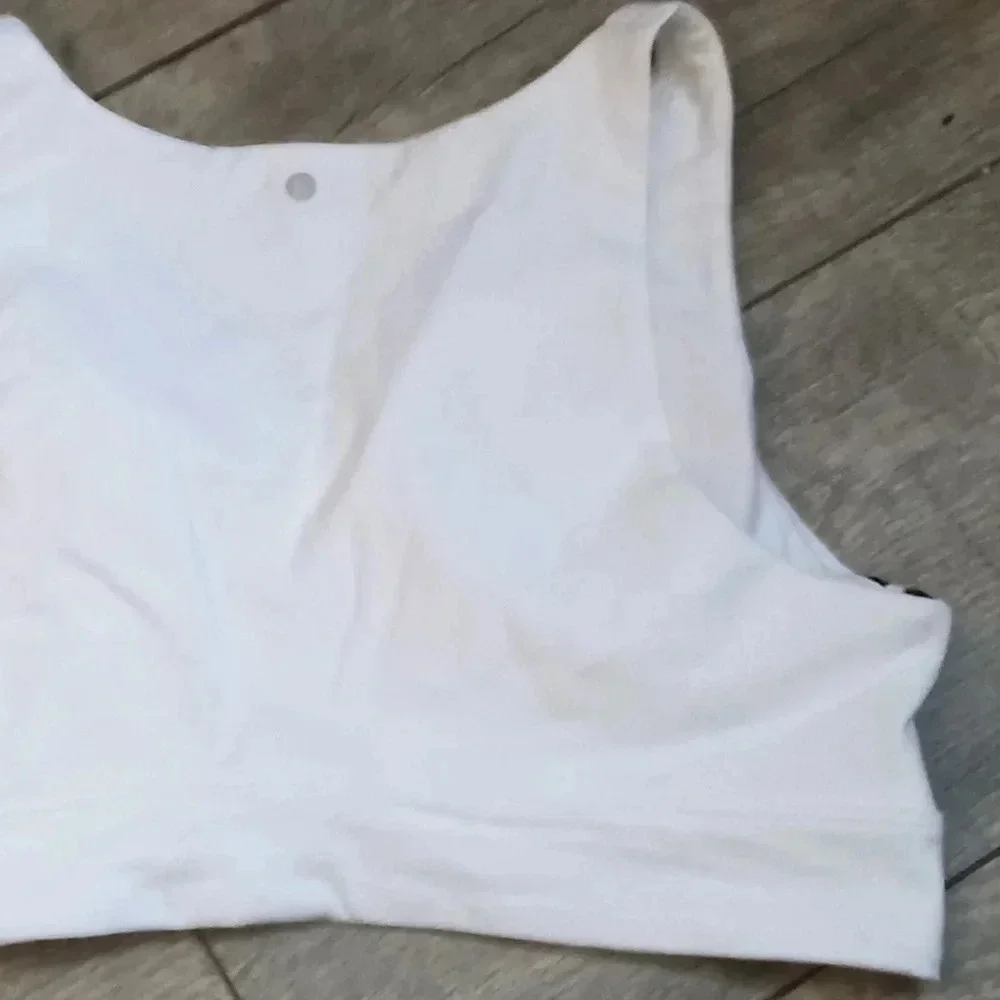 New Victoria's Secret White Padded Cotton Cutout Longline Sports Bra Size XL - Picture 6 of 7